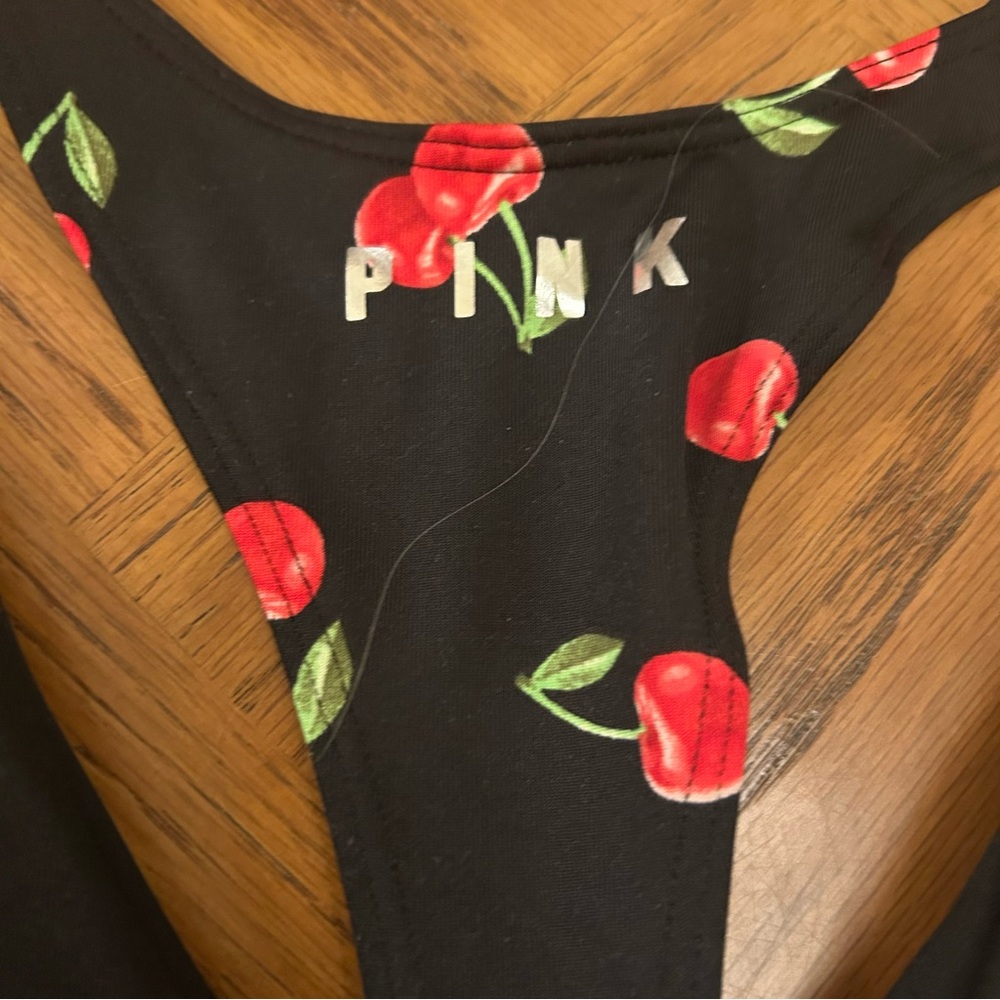 🍒 Gym to Swim Cherries PINK Victoria's Secret Black Cherry Bikini - Picture 13 of 15